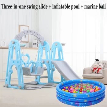 

Children's slide and swing, children's indoor playground for kindergarten, plastic multi-functional slide for children, three in