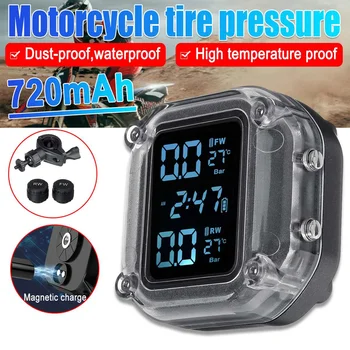 

Motorcycle TPMS Motor Bike Motorbike Scooter Tire Pressure Monitoring System Magnetic Charging External / Internal Sensor