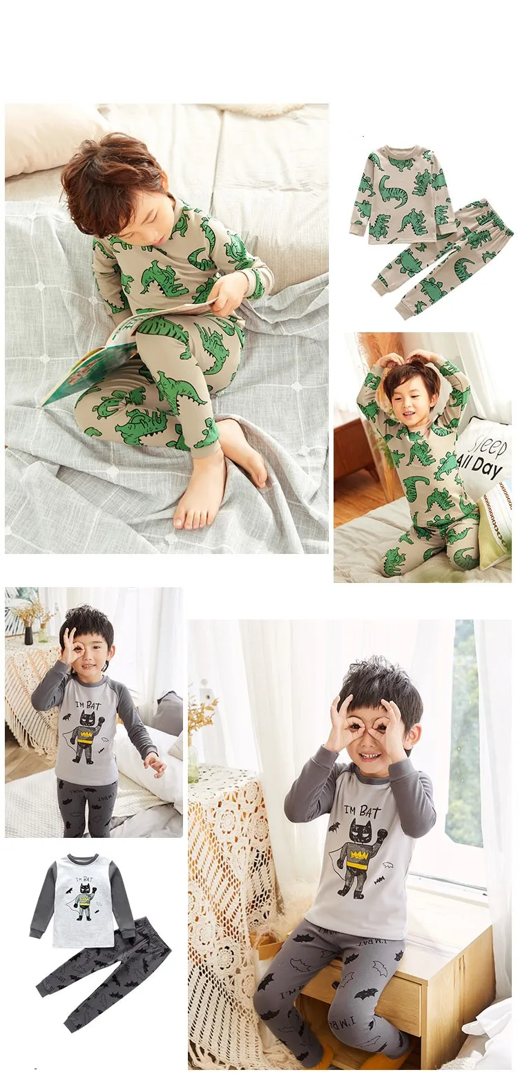 Детские пижамные комплекты «мстители»; одежда для маленьких девочек; комплекты для мальчиков; одежда для сна с рисунком динозавра, Человека-паука, Бэтмена, Микки; детская одежда для сна