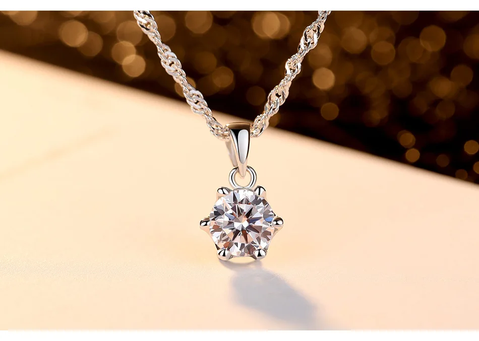 

S925 sterling silver fashion necklace pendant ladies gift female