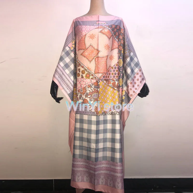 Платье Дашики с принтом богемное хиджаб Loosevetidos Elegantes мусульманский Abaya халат Bazin