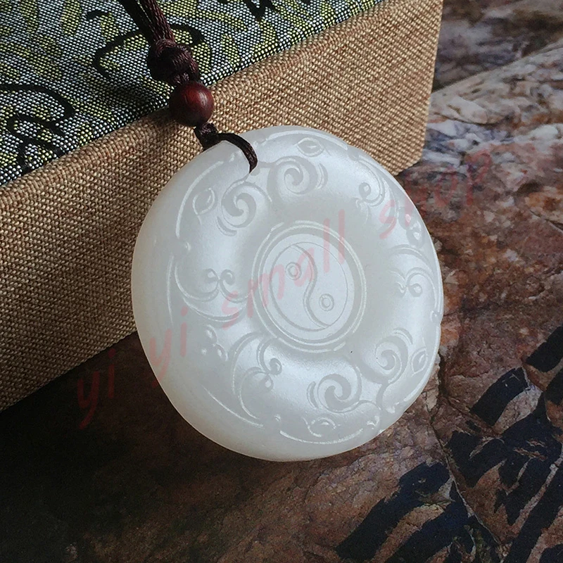 

Taoist supplies, Afghan white jade, five elements, transshipment, Bagua pendant, exquisite Taoist pendant, handicrafts