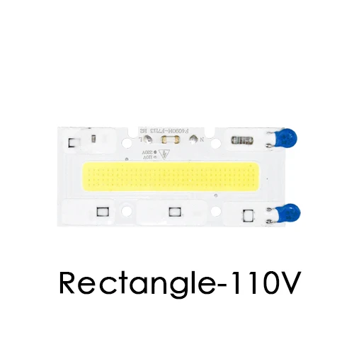Светодиодный COB чип лампа Smart IC 3 Вт 5 Вт 7 Вт 10 Вт 20 Вт 50 Вт 70 Вт 100 Вт 150 Вт Встроенный прожектор заливающего света нет необходимости привода DIY светильник из бисера точечный светильник - Emitting Color: Rectangle 110V