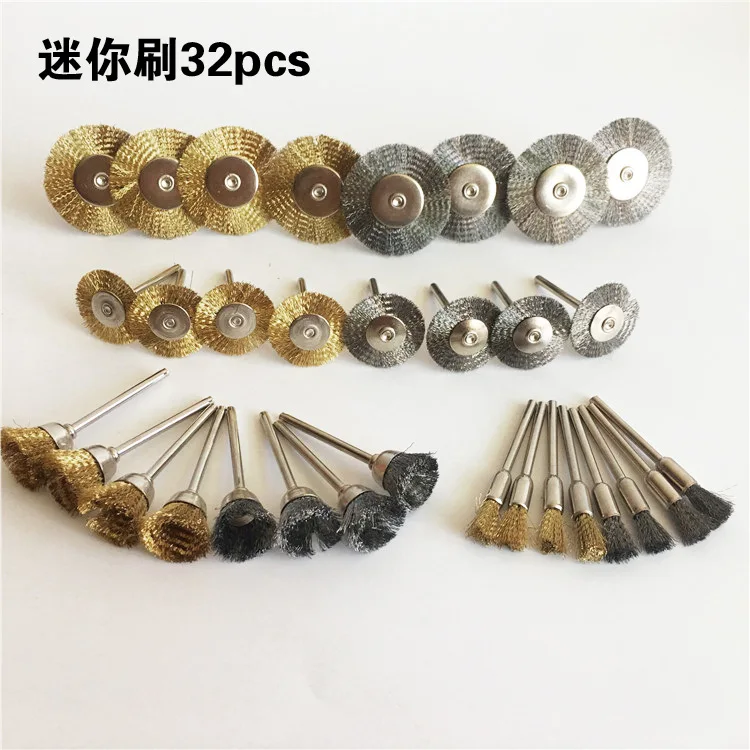 

Electric Grinder Accessories 32PC-Piece Copper Wire Brush 3.0 Rust Removing Dust Polishing Mini Small Brush Bowl Pen
