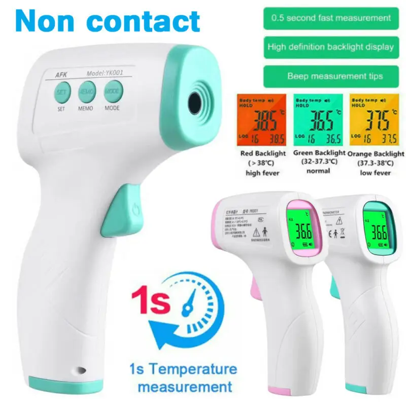 

Muti-fuction Non Contact Digital IR Infrared Forehead Ear Thermometer Gun For Adult Children LCD Body Measurement Device