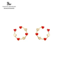 YMYW стильные уникальные романтические серьги-гвоздики в форме сердца, очаровательные медные эмалированные серьги для женщин, свадебные серьги, бижутерия En Argent 925