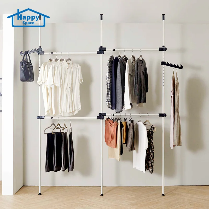 

Happy Space Multi-functional Simplicity Combination Hallstand Indomitable Spirit Telescopic Clothes Rack Metal Hanger