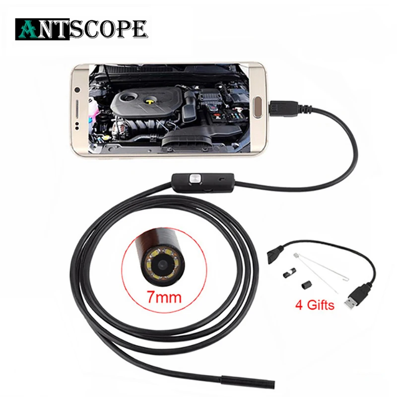 

Antscope 7mm/5.5mm 1M Mirco USB Endoscope 2m 6LED Endoscope Camera Android Waterproof Pipeline PCB PC Inspection Mini Camera