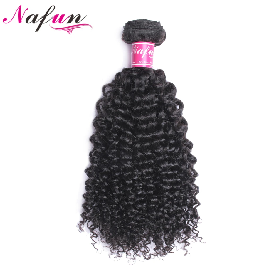 Бразильские кудрявые волосы NAFUN пряди с закрытием не Remy для наращивания