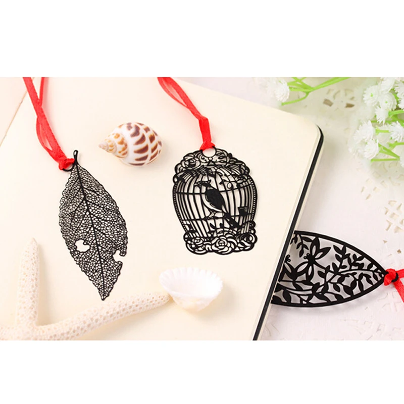 Black Butterfly Feather Shape Bookmark For Book DIY Metal Kawaii Korean Bookmark Creative Items Lovely Paper Stationery