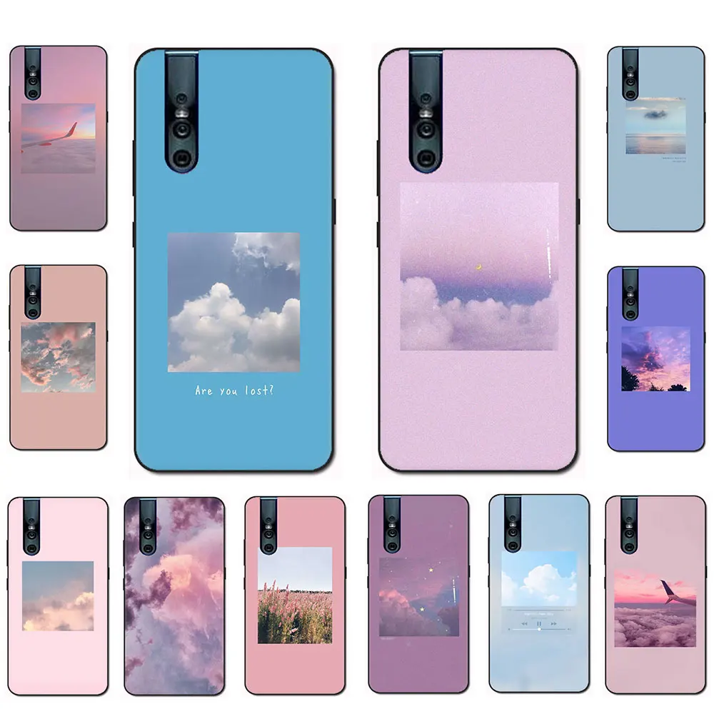 

Sweet sky pink Soft TPU phone case for VIVO V15 V11 Pro V9 V7 V5 Y17 Y55s Y69 Y71 Y81s Y91C Y93 Y66 X9s