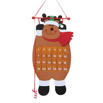 

Countdown to Christmas Santa Advent Calendar Christmas Tree Hanging Ornaments Decoration For Home Office Party Decor