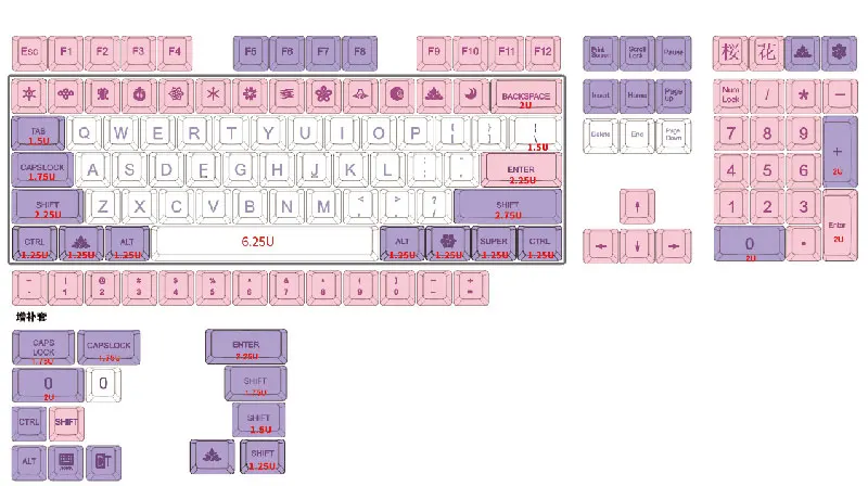 Teclado mecânico com fio USB, 134 Keycaps