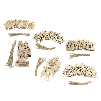

62x Wooden MDF Wood Craft Shapes Christmas Tree ing Decoration Ornament DIY