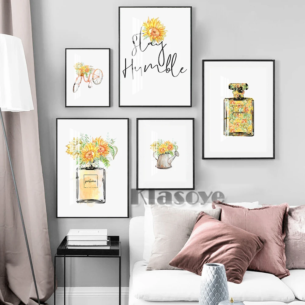 

Perfume Abstract Prints Poster Flower Illustration Wall Decor Canvas Modern Room Home Decorate Retro Art Painting Picture Gift