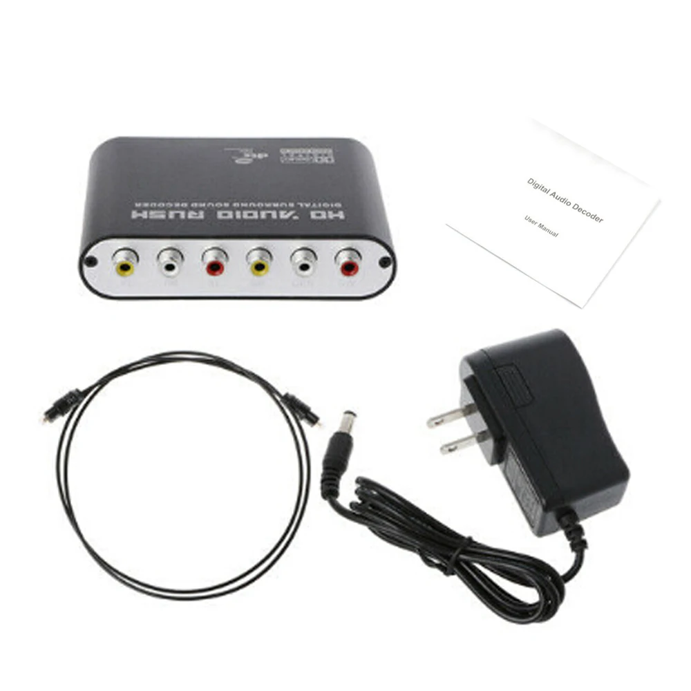 US Plug Оптический SPDIF конвертер 5,1 декодер AC3 DTS Dolby усилитель объемного звука 3,5 мм коаксиальный цифровой к 6RCA HD стерео аудио адаптер - Цвет: US Plug