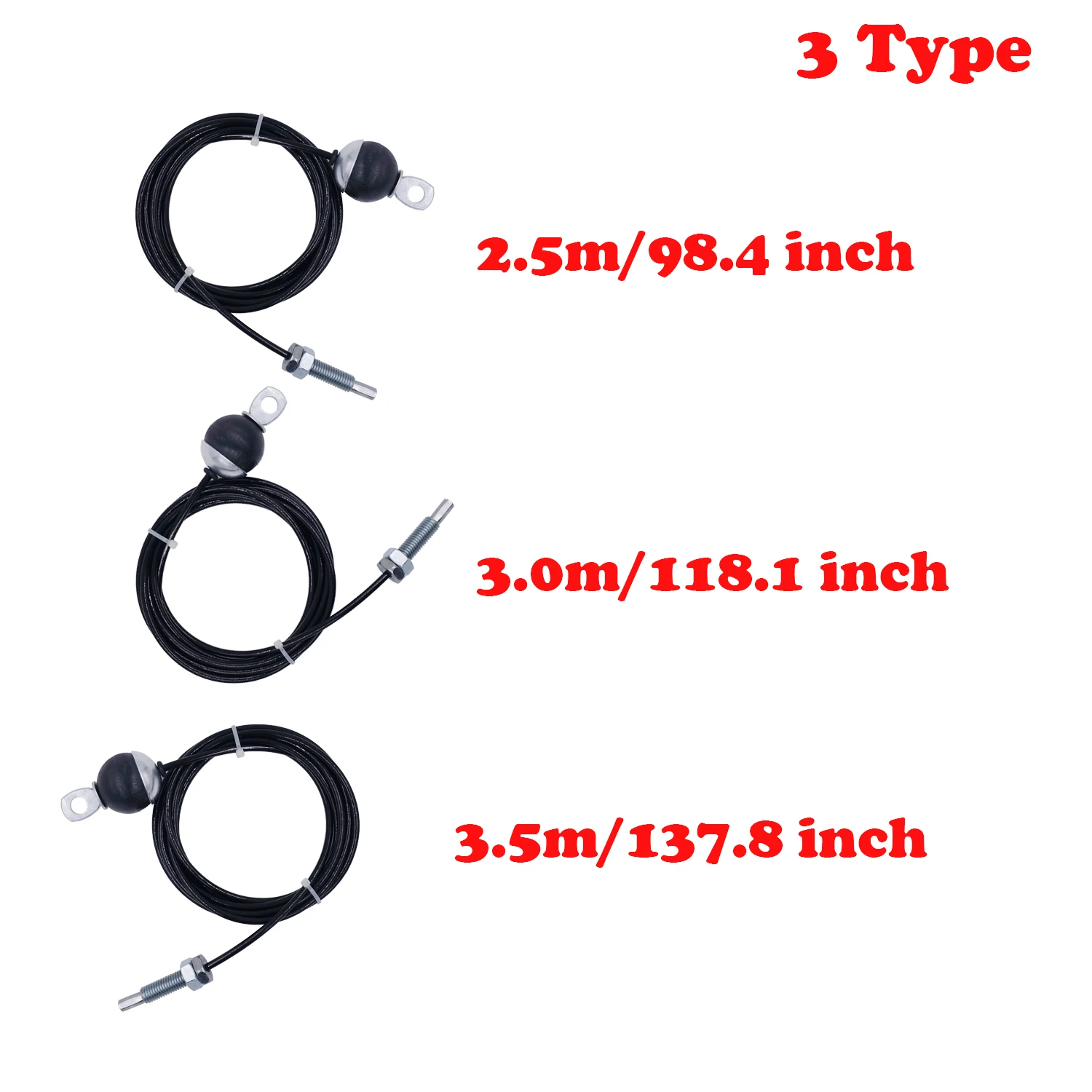 Gym Accessories Fitness Cable Pulley Fitness Pulley Cable Fitness Pulley Gym Workout Rope 2.5m/3m/3.5m Gym Steel Cable Wire Rope 5mm Thick Heavy Duty Parts Accessories With Ball for Lifting Training Pulley Home Fitness