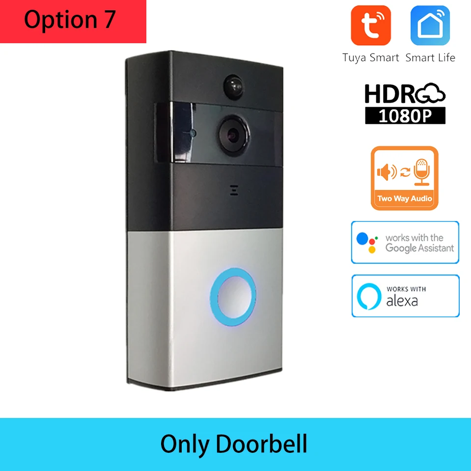 wireless door intercom 1080P Video Doorbell With Camera Tuya WiFi Wireless Intercom for Home Two Way Audio Remote Control Alexa Google Door Bell video intercom Door Intercom Systems