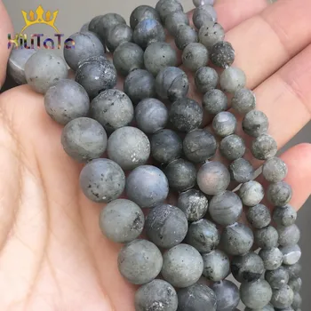 

Natural Stone Dull Polish Matte Grey Labradorite Loose Spacer Beads For Jewelry Making DIY Bracelet Accessories 15'' 6/8/10mm