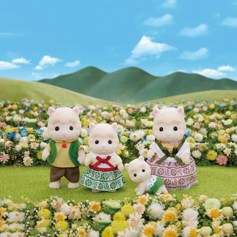 S01 Sylvanian Families кукольный домик пушистые фигурки Шерсть альпака Семья 4 шт. игрушки животных куклы девочка подарок 5358