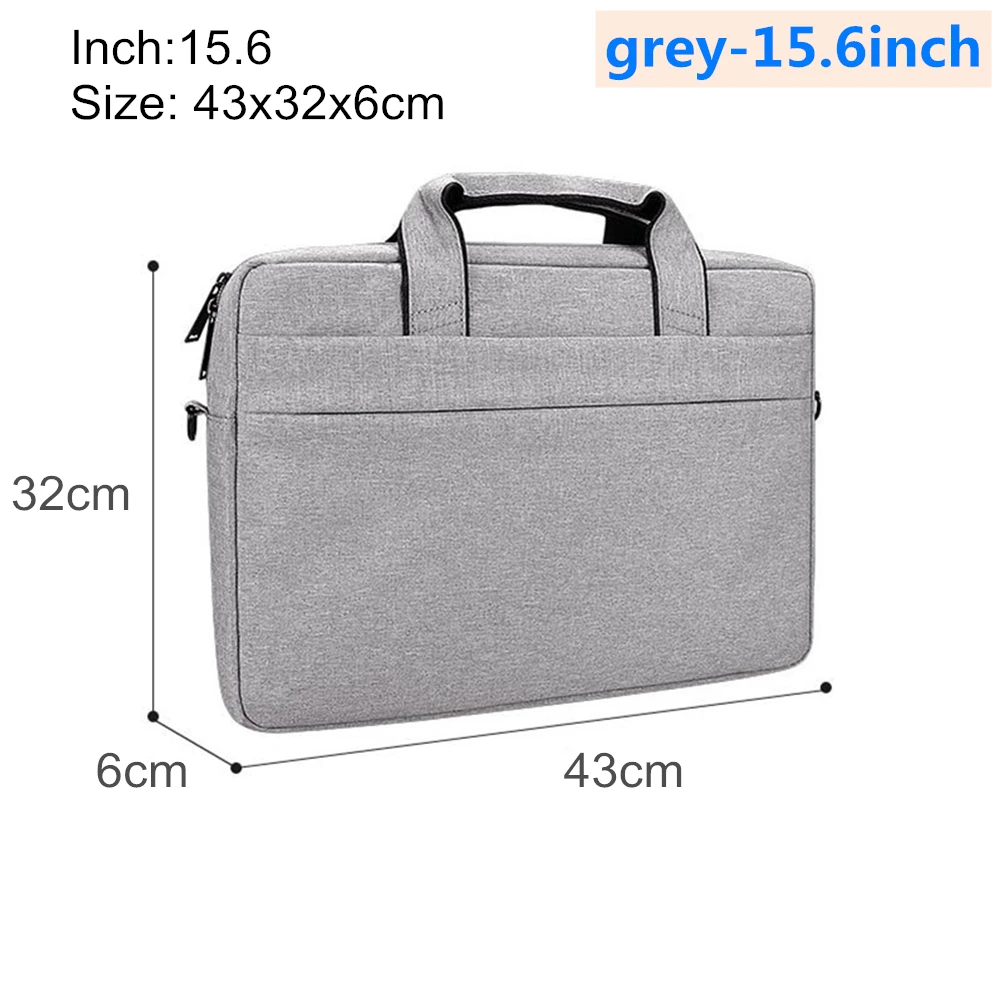grey-15.6inch Сумка для ноутбука 13,3 14. 1 15,4 15,6 дюймов водонепроницаемая Портативная сумка для MacBook huawei pro просо 15,6 дюймов Сумка для ноутбука через плечо - Цвет: grey-15.6inch