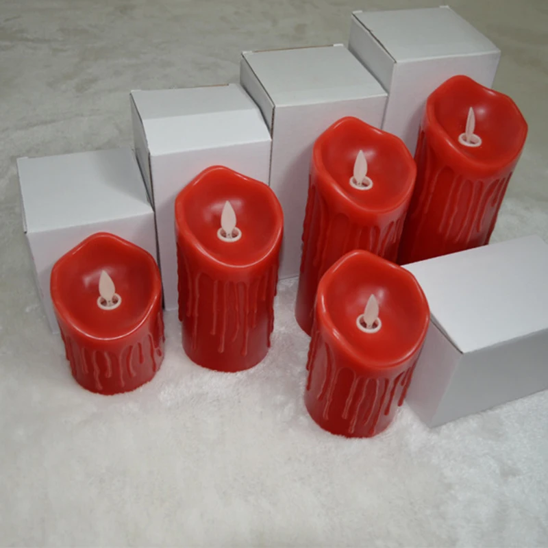 3Pcs Candle Lights Home Decoration Holders Accessories Church Christmas Gifts