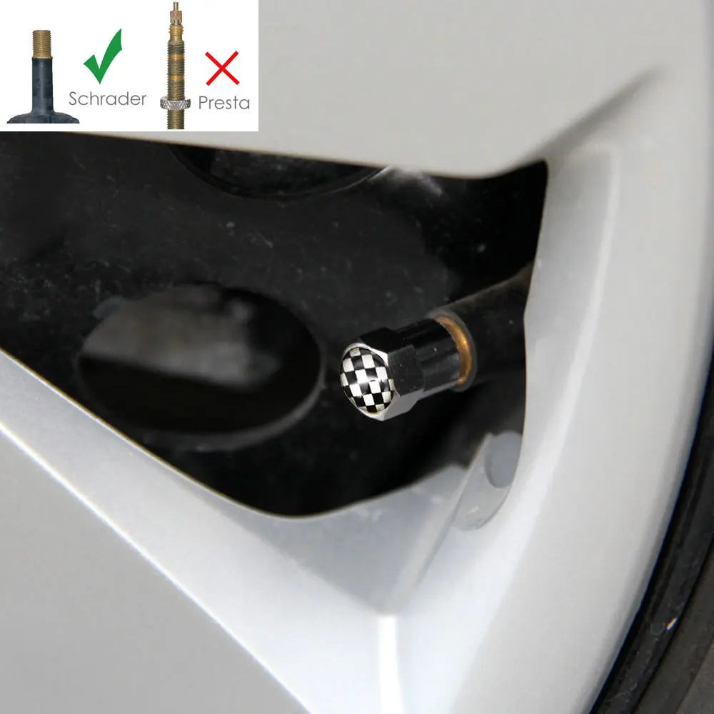 DSYCAR 4 шт./компл. автомобиль из алюминиевого сплава/Медь черный с белым вентиля покрышек легковых автомобилей, Кепки s колеса покрышки шины для остановки воздуха Кепки воздухонепроницаемые крышки