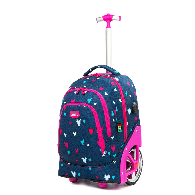 Рюкзаки на колесиках для подростков, 18 дюймов, школьный рюкзак на колесиках для девочек, рюкзак на колесиках, детский Багаж, сумки на колесиках
