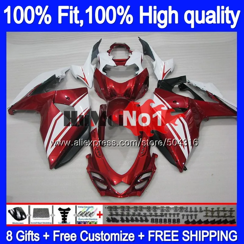 Инъекции для SUZUKI K9 GSXR1000 GSXR 1000 23MC. 92 GSXR-1000 2009 2010 09, 10, 11, 14, 15, 16 лет; горячая Распродажа Красный обтекатель oem - Цвет: No. 1
