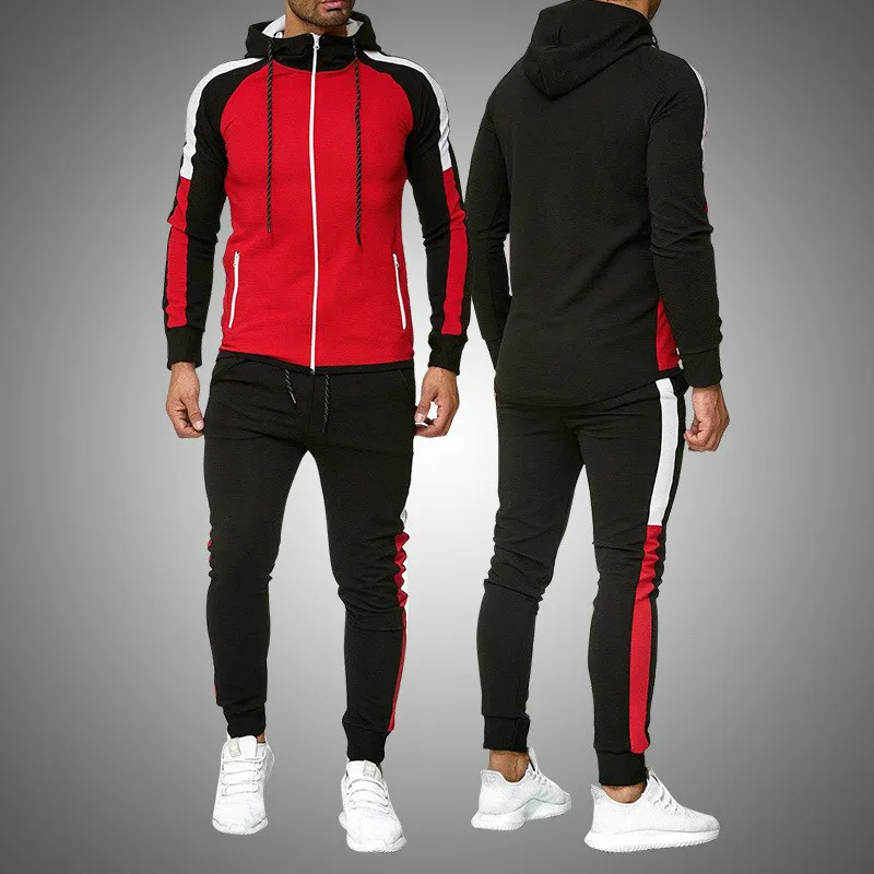 

2021 Streetwear Men Tracksuit Casual Men's Sets Spring Autumn Hoodie+Pants Sportswear Plus Size 2 Pieces Set Mens Clothing 5XL