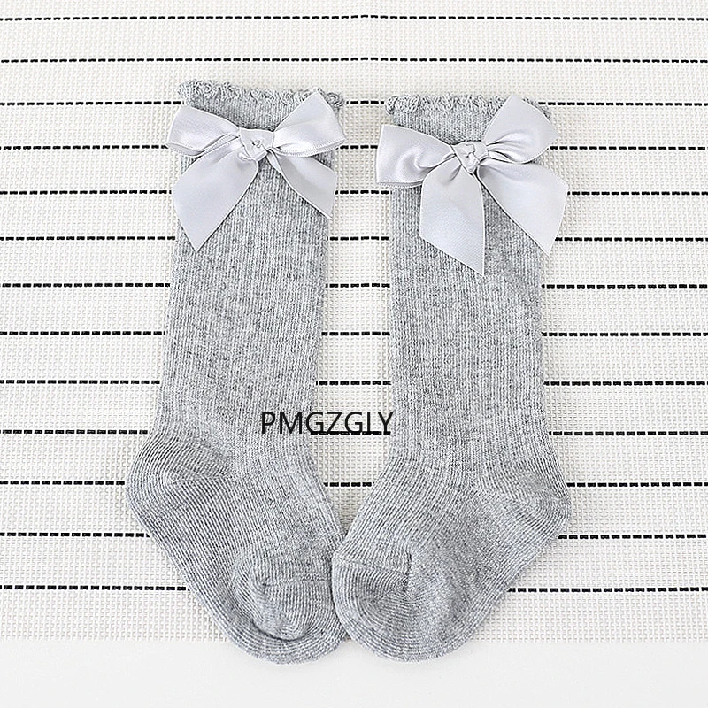 Kids Socks White autumn Toddlers Girls Big Bow Knee High Long Soft Cotton Lace Baby Socks Kids Warm Christmas Socks non-slip 4