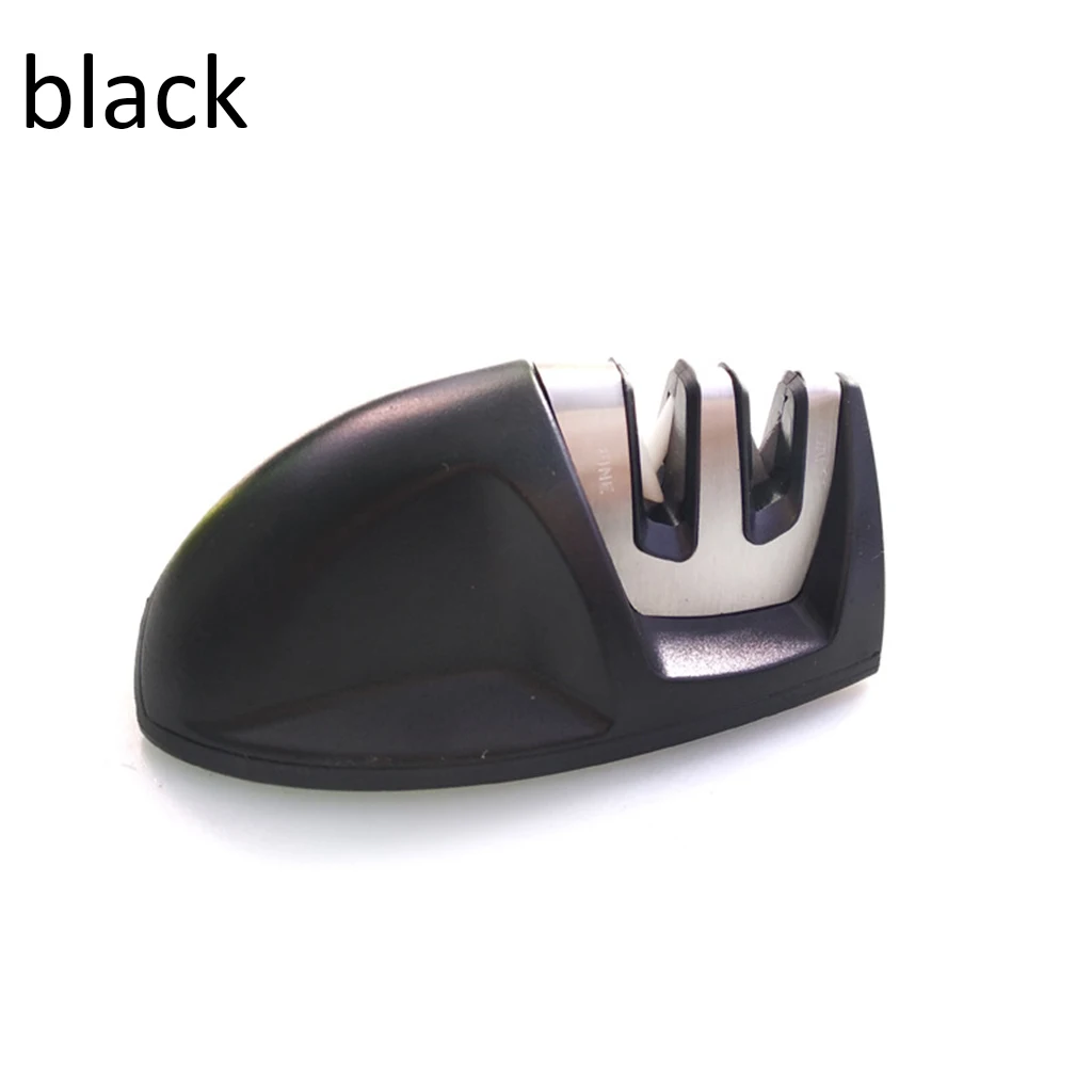 black Многофункциональная Бытовая кухонная Двухступенчатая точилка для ножей, быстрая заточка камня, Вольфрамовая сталь, Керамическая точилка, точильные инструменты - Цвет: black