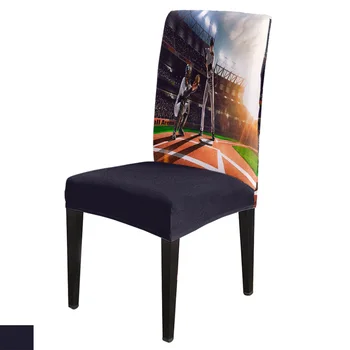 

Sports Baseball Pitch Athlete Spandex Elastic Dining Chair Slipcover Removable Kitchen Seat Case Stretch Chair Cover for Banquet