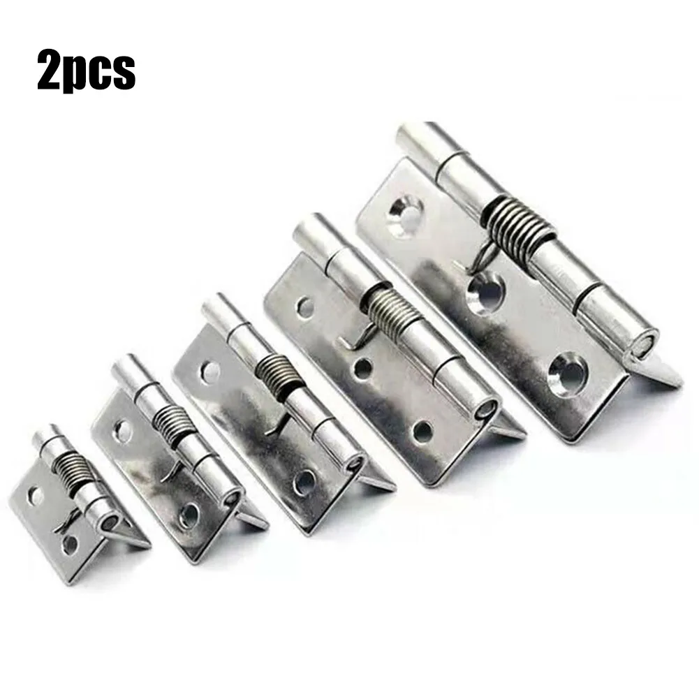 

Door Hinges Spring Hinges 2x Brushed Finish Durable Hardware Self Closing Spring Stainless Stee Stainless Steel