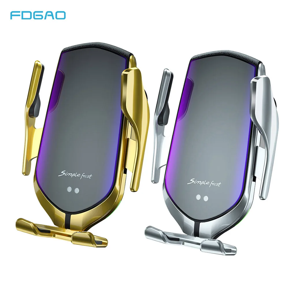 FDGAO Wireless Car Charger 10W Qi Fast Charging Automatic Clamping Mount Phone Holder For iPhone 12 11 XS XR X 8 Samsung S21 S20 | Мобильные