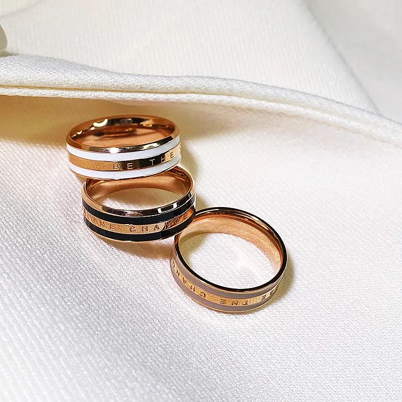Couple Wide Ring for Men Women Multicolor Epoxy Titanium Steel Finger Accessories Jewelry Lover Gift GR408 finger rings fashion rings engagement rings zircon rings couple rings crystal rings
