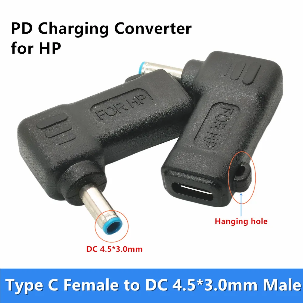 100W PD USB Type C to DC 4.5x3.0mm Laptop Charging Cable Adapter for HP Stream 11 13 14 15 Pavilion Spectre Chromebook