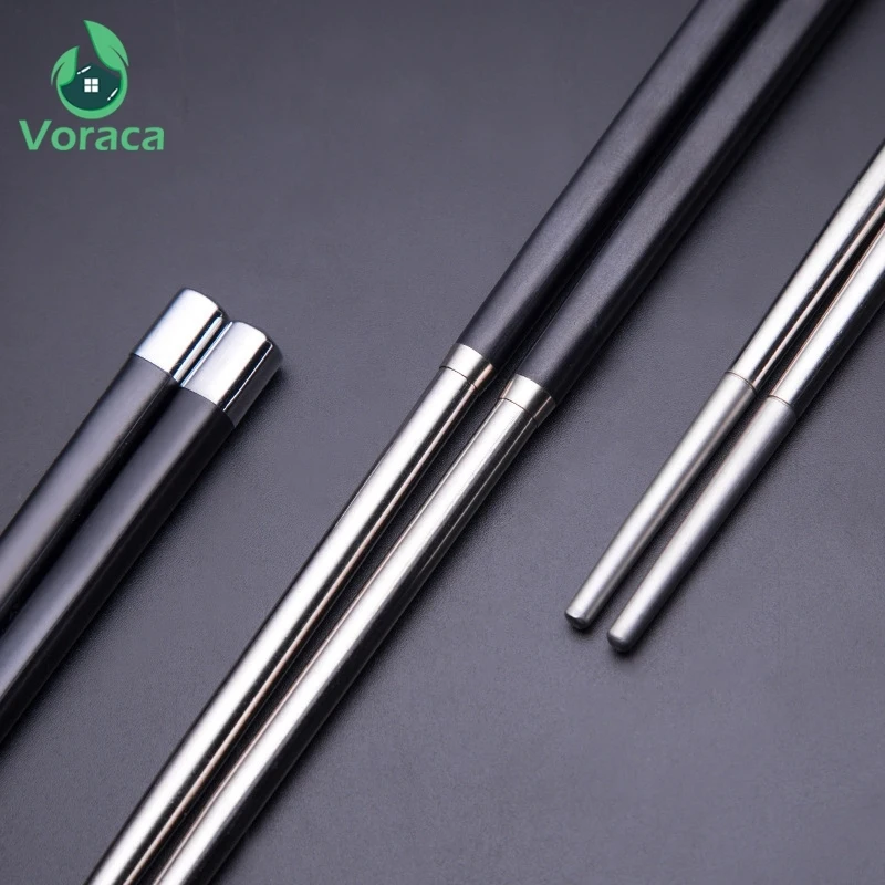 1 пара портативные многоразовые палочки для еды из нержавеющей стали|Палочки еды|
