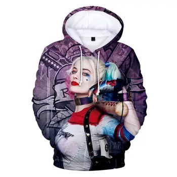 

New 3D Movie Joker and Harley Quinn Hoodies Classic Jared Leto and Maegot Robbie Couples Hoodie sweatshirt Hip Hop Boys Outwear