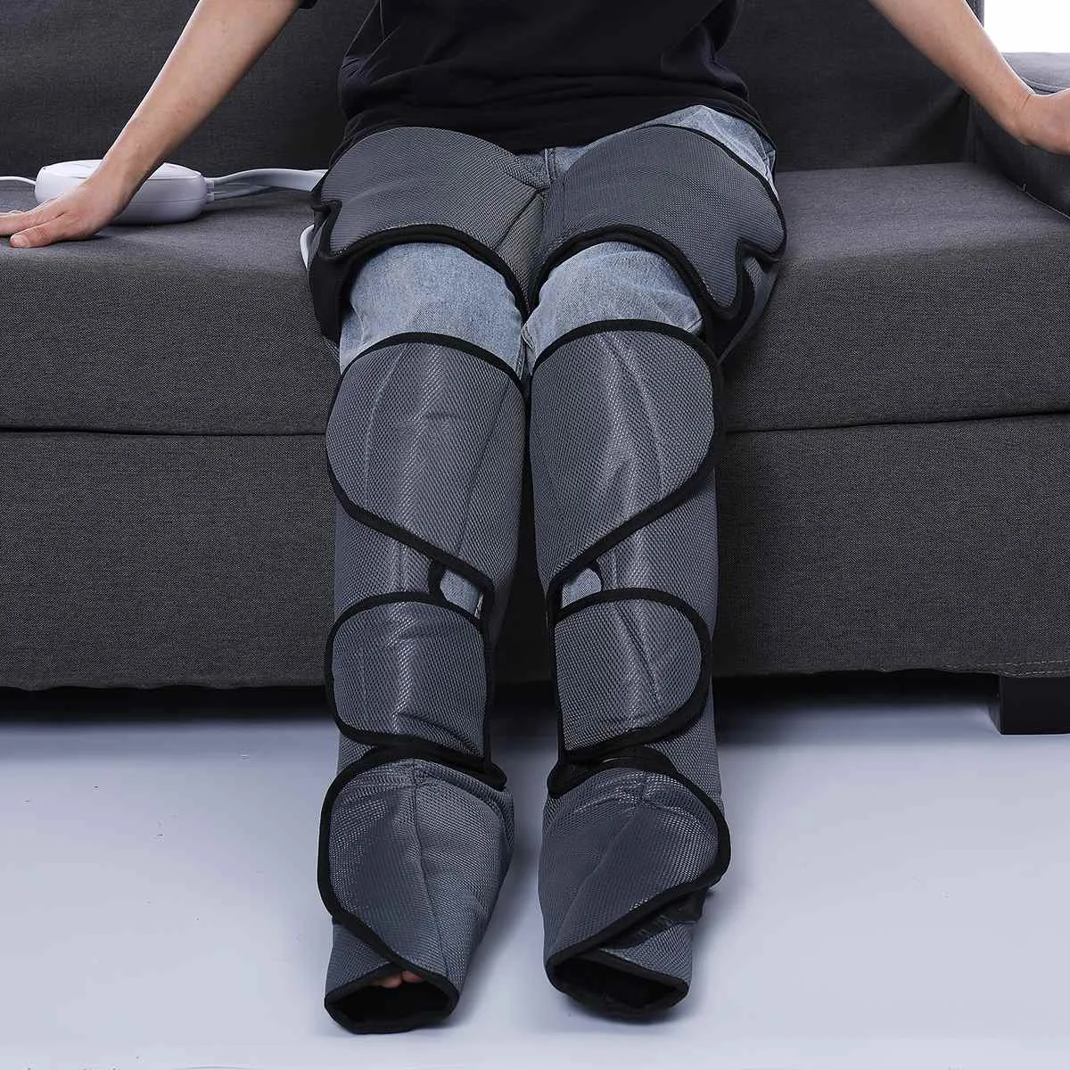  Adjustable Electric Leg Massager Foot Leg Massage Therapy Promote Blood Circulation with Knee Heat 