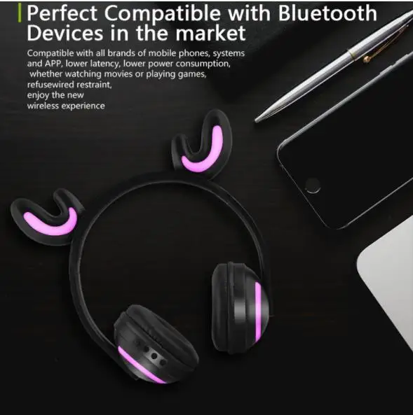 Новая мультяшная гарнитура демона с bluetooth zw-19 анимированным светящимся микрофоном имеет снижение объемного звука для проводных геймеров