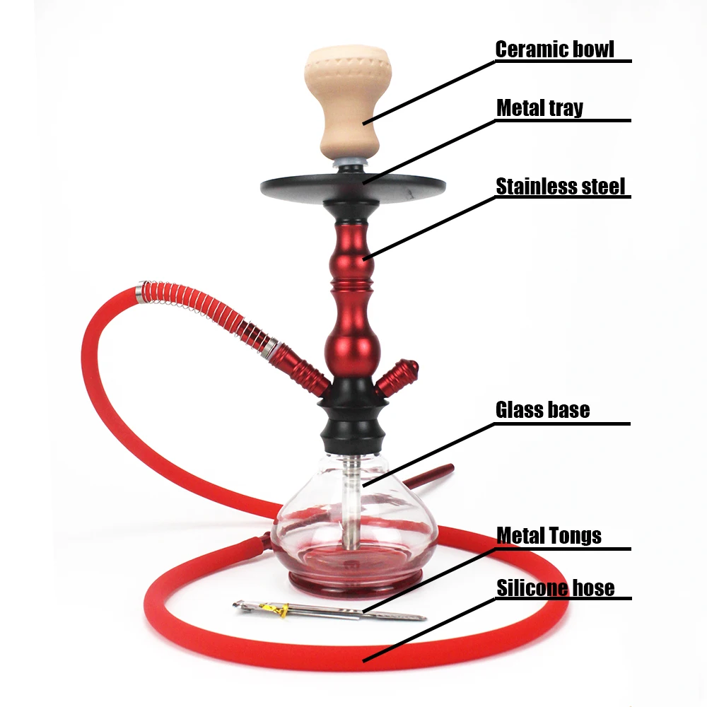 Из нержавеющей стали для кальяна Shisha с керамической силиконовая миска шланг курительная труба Chicha Narguiles Sheesha стеклянный кальян SH194