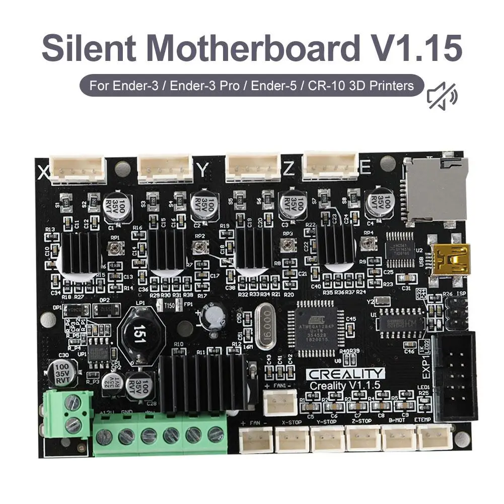 

High Quality Repalcement For Ender-3/ Ender-3X/ Ender-3 Pro/ Ender-5/ CR-10 3D Printer 1.1.5 Mute Motherboard