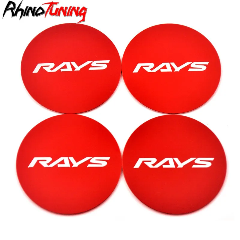 

4pcs 45mm Volk RAYS Stickers for Wheel Center Cap Hub Emblem Auto Rims Red Aluminum Sticker