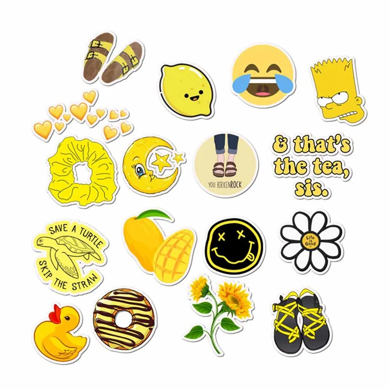 50 шт./компл. мультфильм Желтый Граффити наклейки DIY чемодан тележка чехол для ноутбука стикер мультяшка серии водонепроницаемый стикер s