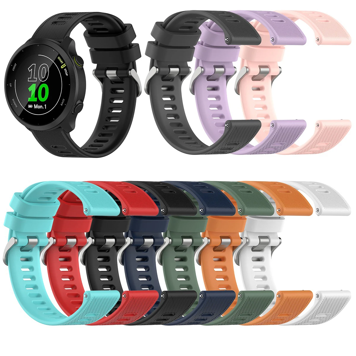 

20MM Silicone Straps For Garmin Forerunner 158 55 245 645 music Bands Bracelet For Amazfit GTR 42MM Watchband Wristbands New