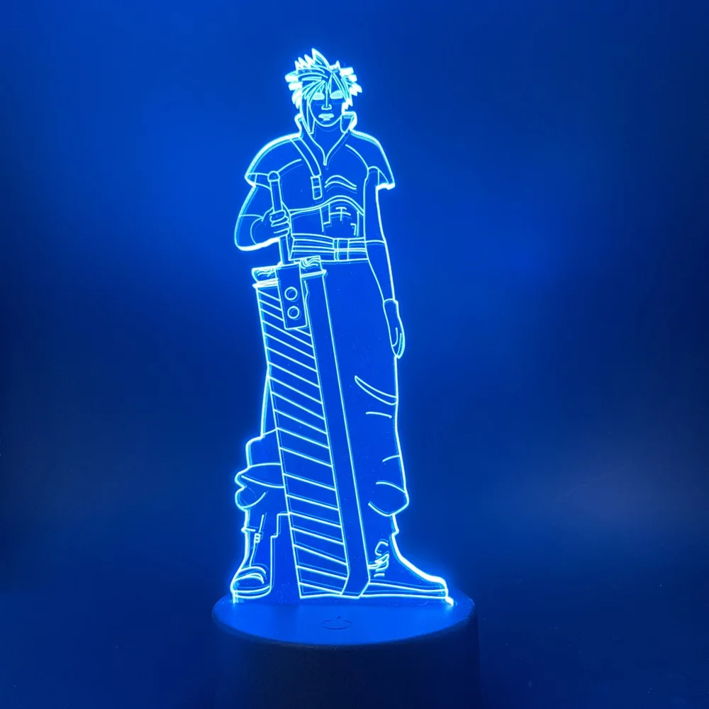 3D лампа Final Fantasy Клода для украшения комнаты Ночная батарея работает уникальный пренспосланный для детей светодиодный ночник лампа