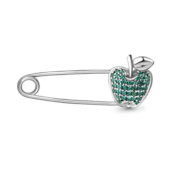 

Pin AQUAMARINE with nanoizumrudami, Silver 925