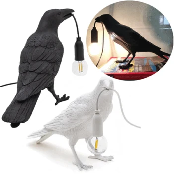 

Birds Table Lamps Bedroom Resin Crow Desk Lamp Bedside Light Wall Sconce Interior lighting desk lamp decoration FP8