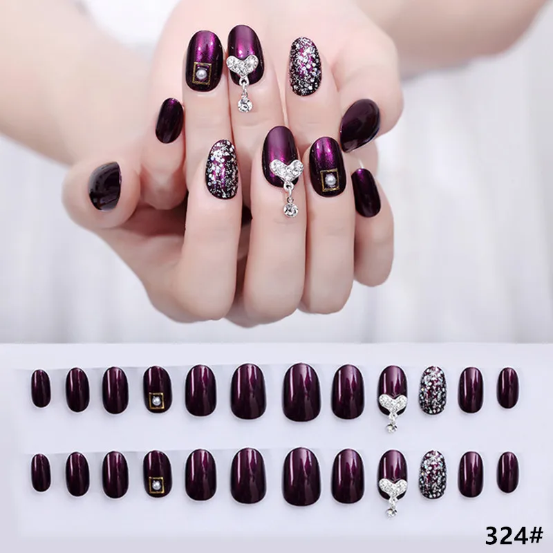 324 24 шт./компл. поддельные ногтей DIY Инструменты для маникюра для Свадебная ногтей аксессуары для ногтей - Цвет: 324